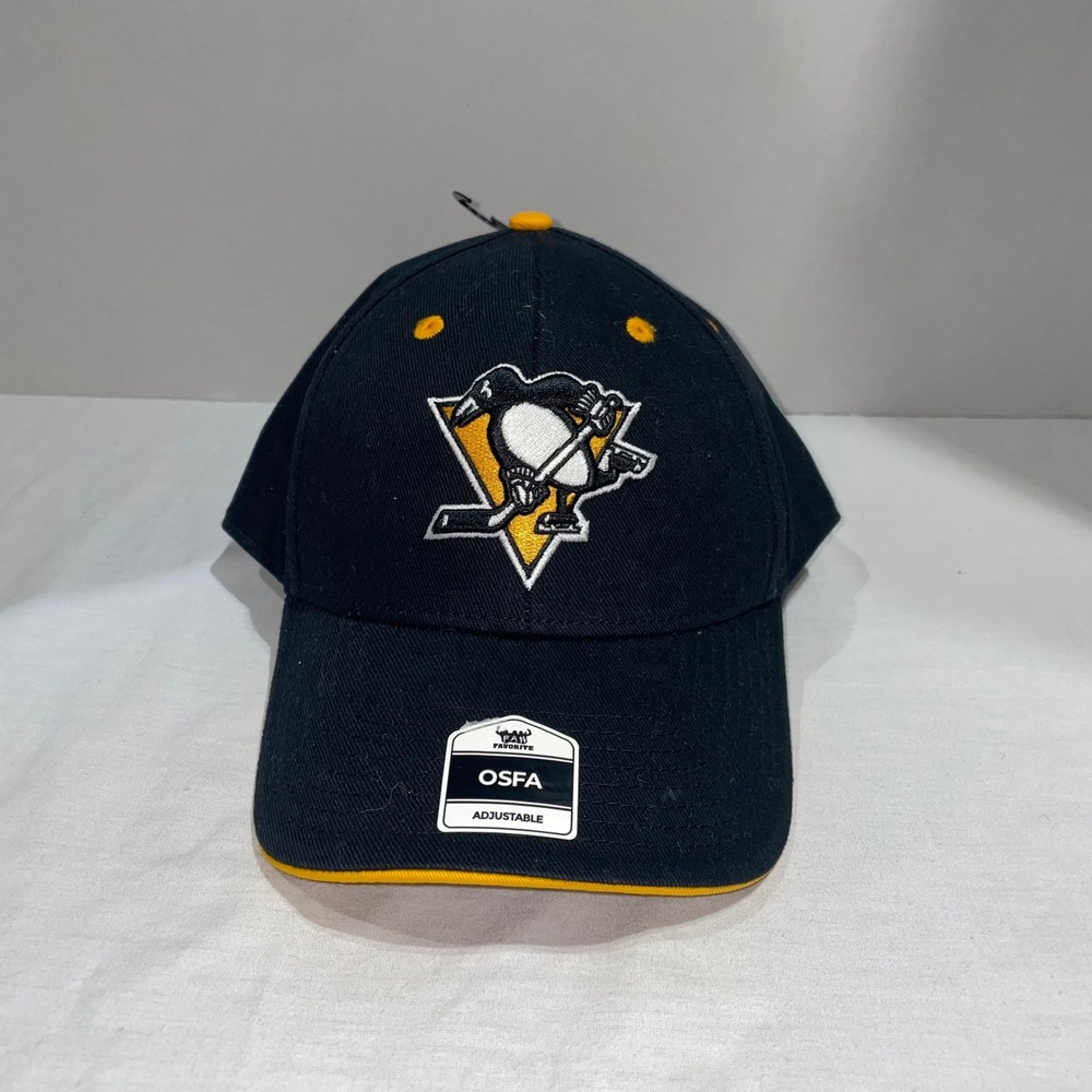 Fan Favorite Pittsburgh Penguins NHL Snapback Hat Black Gold OSFA Adjustable Cap